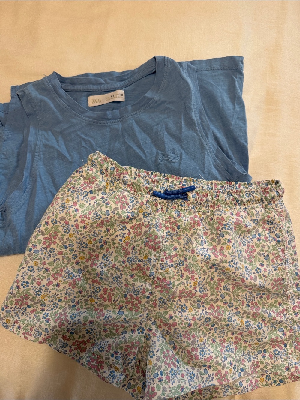 Zara tank top and matching swim shorts